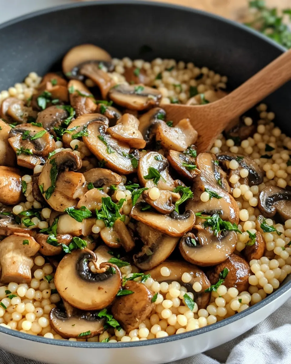 Easy Mushroom Thyme Pearl Couscous Pilaf recipe image