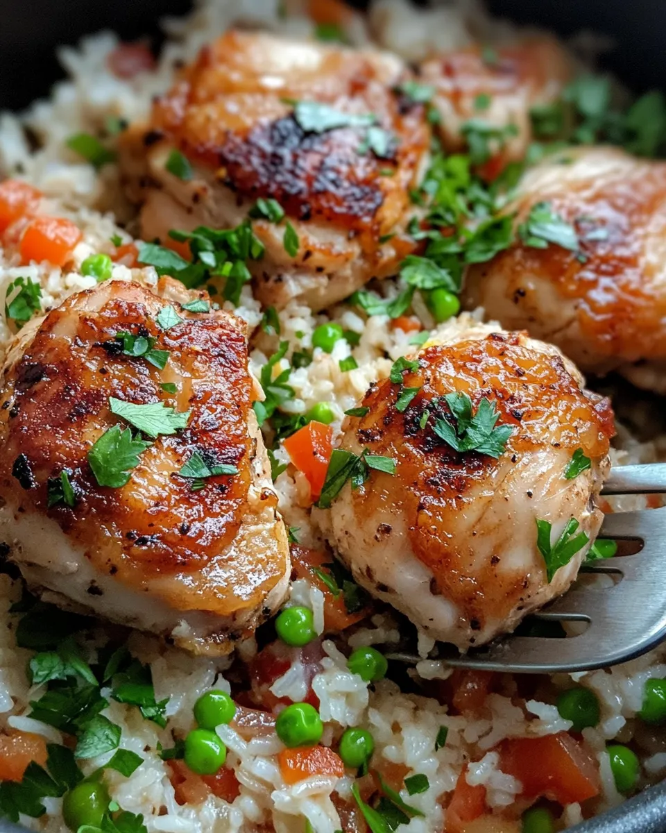 Easy One-Pot Chicken and Rice Pilaf food shot