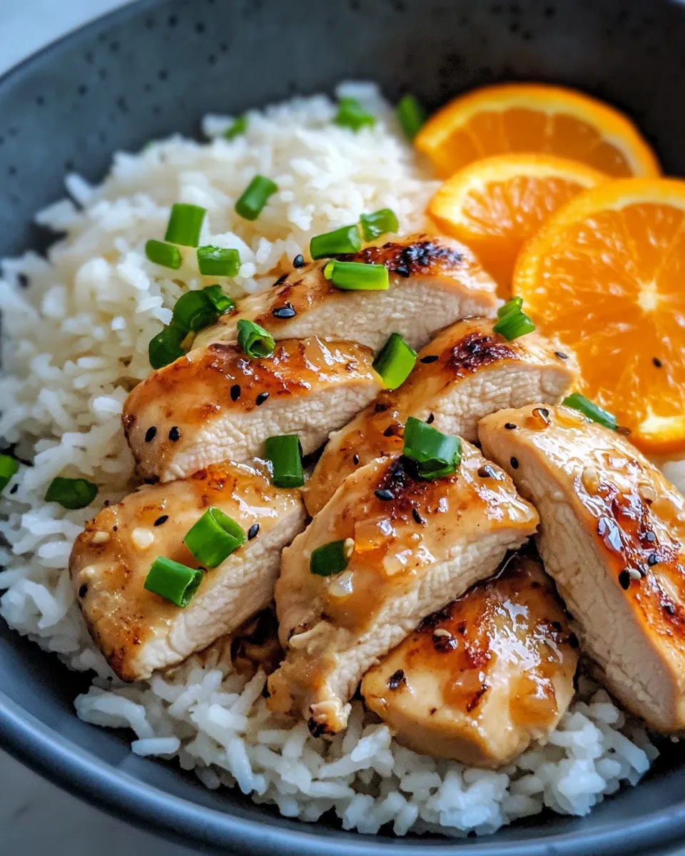 Classic Orange Ginger Chicken Over Jasmine Rice image