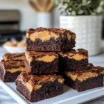 Homemade Peanut Butter Swirl Brownies photo
