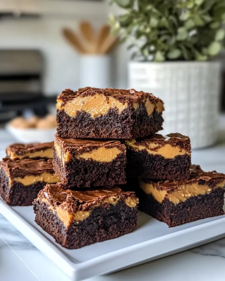 Homemade Peanut Butter Swirl Brownies photo
