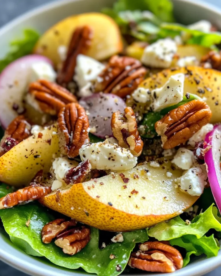 Homemade Pear Feta Candied Pecan Salad recipe photo