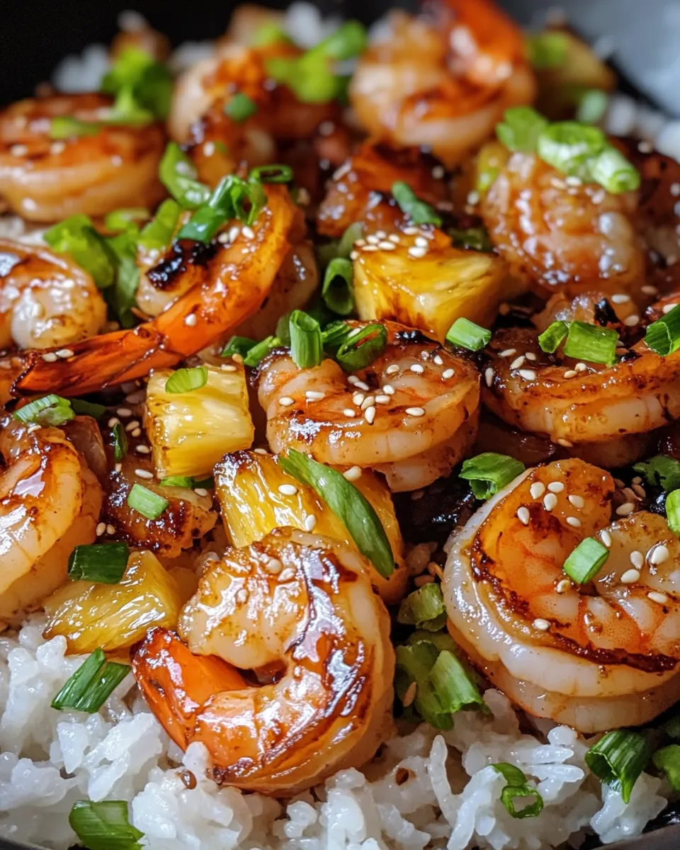 Homemade Pineapple Teriyaki Shrimp with Rice recipe photo