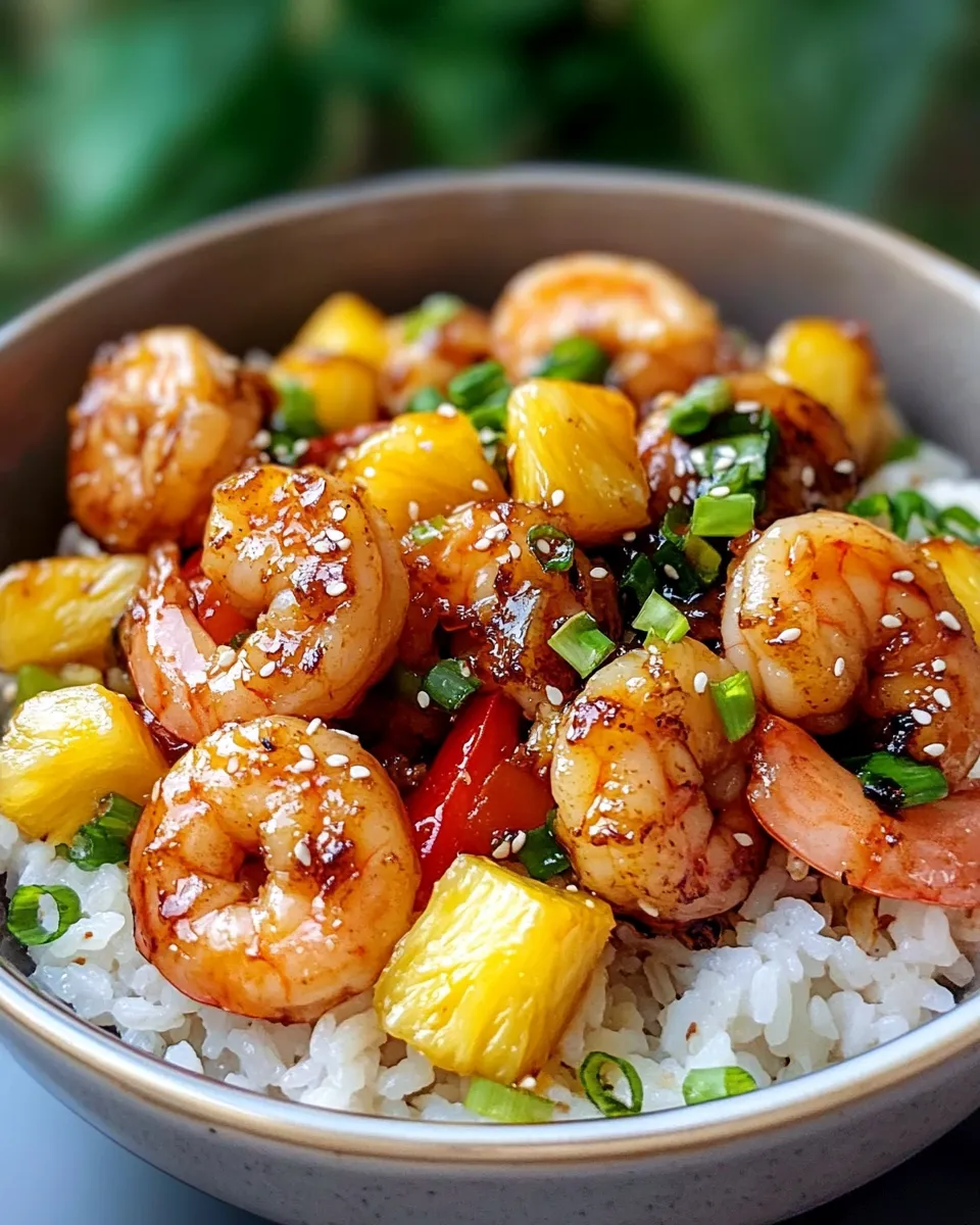 Classic Pineapple Teriyaki Shrimp with Rice dish photo