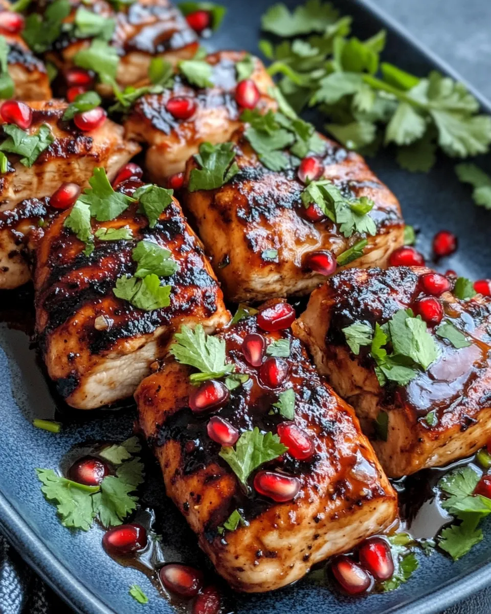 Healthy Pomegranate Balsamic Glazed Chicken plate image