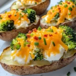 Homemade Roasted Broccoli Cheddar Stuffed Potatoes recipe photo
