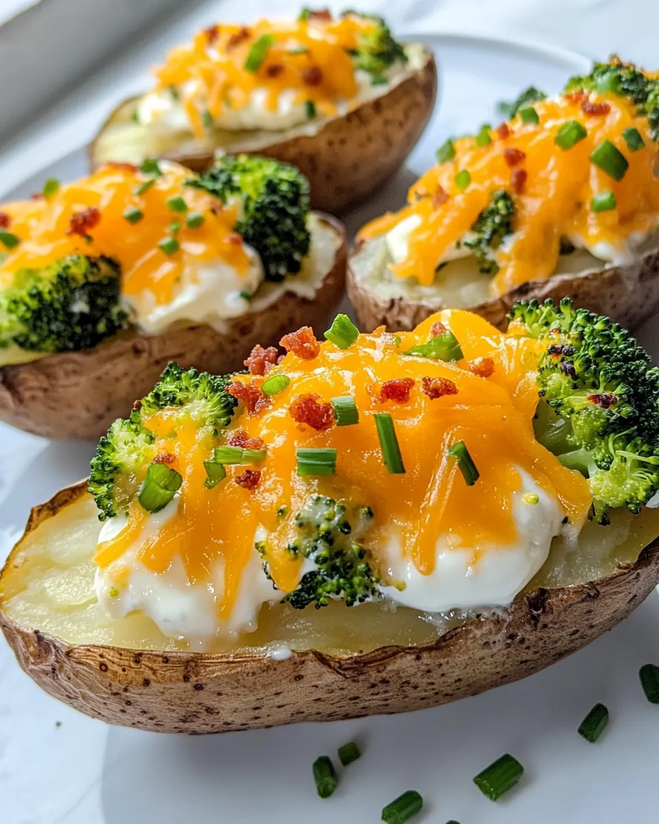 Homemade Roasted Broccoli Cheddar Stuffed Potatoes recipe photo