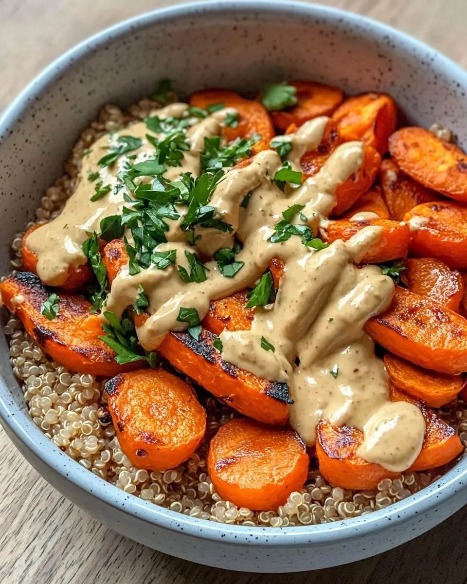 Classic Roasted Carrot Tahini Quinoa Bowls dish photo
