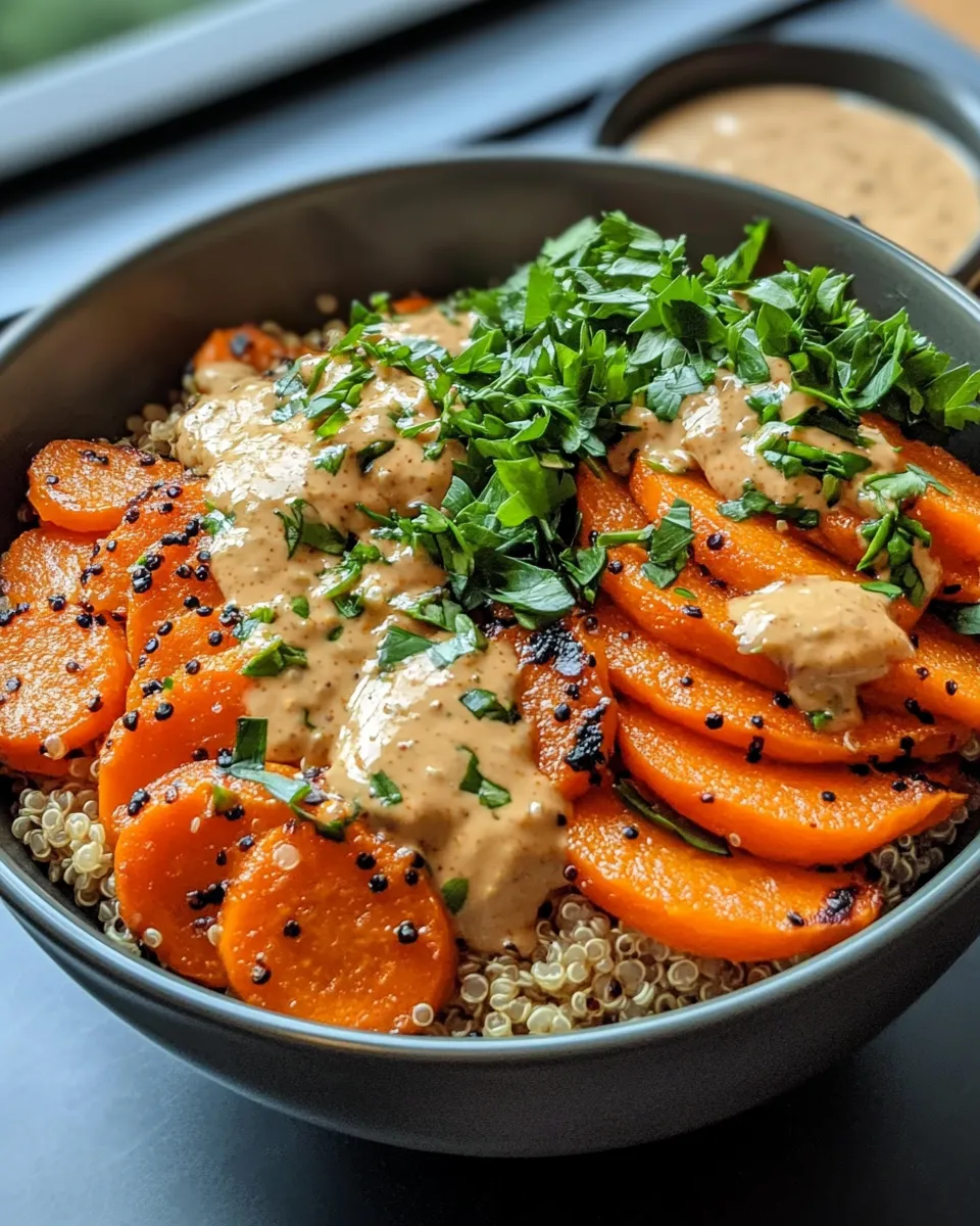 Delicious Roasted Carrot Tahini Quinoa Bowls picture