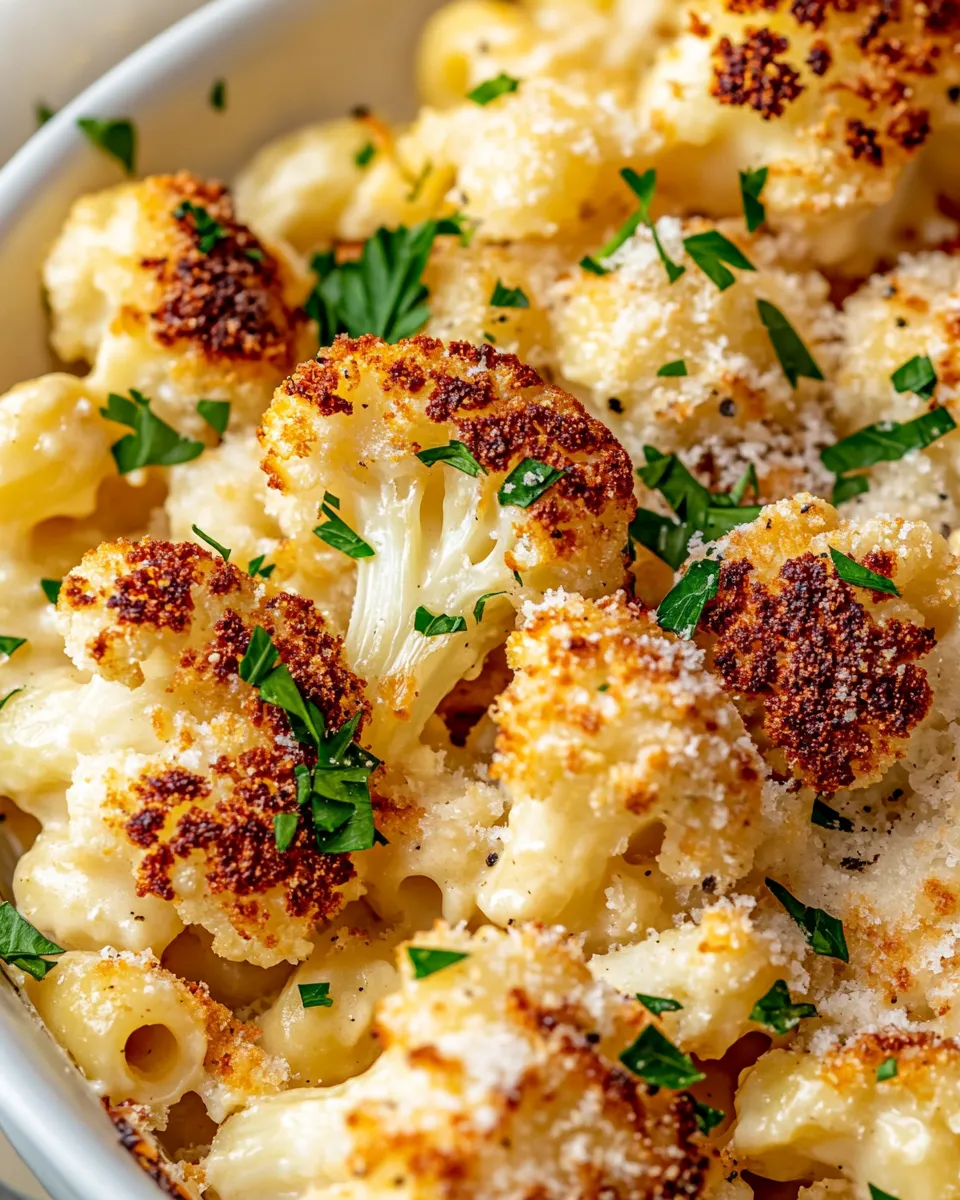Easy Roasted Cauliflower Mac And Cheese food shot