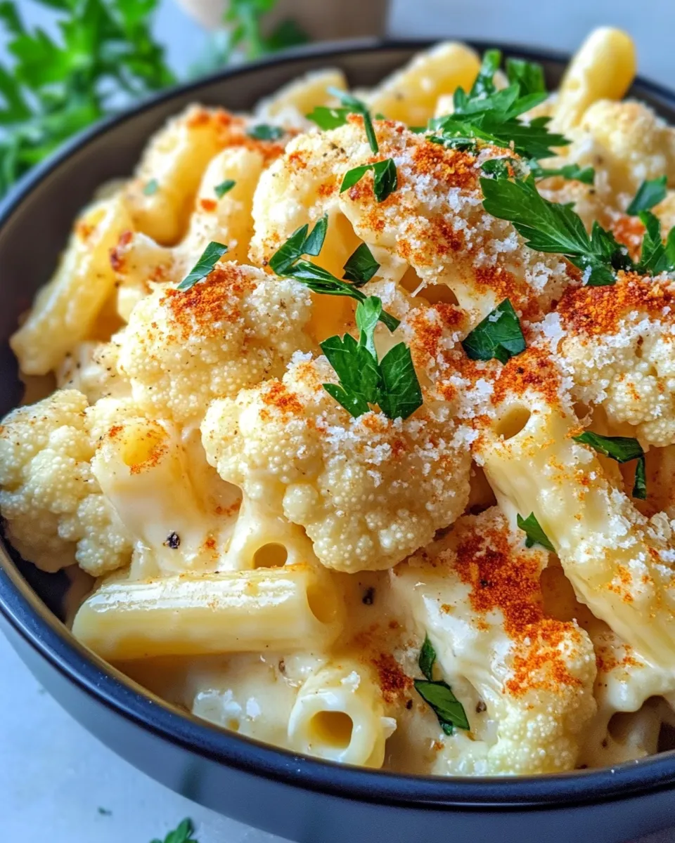 Delicious Roasted Cauliflower Mac And Cheese plate image