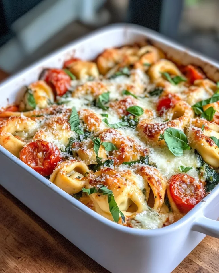 Homemade Roasted Garlic Tomato Tortellini Bake recipe photo
