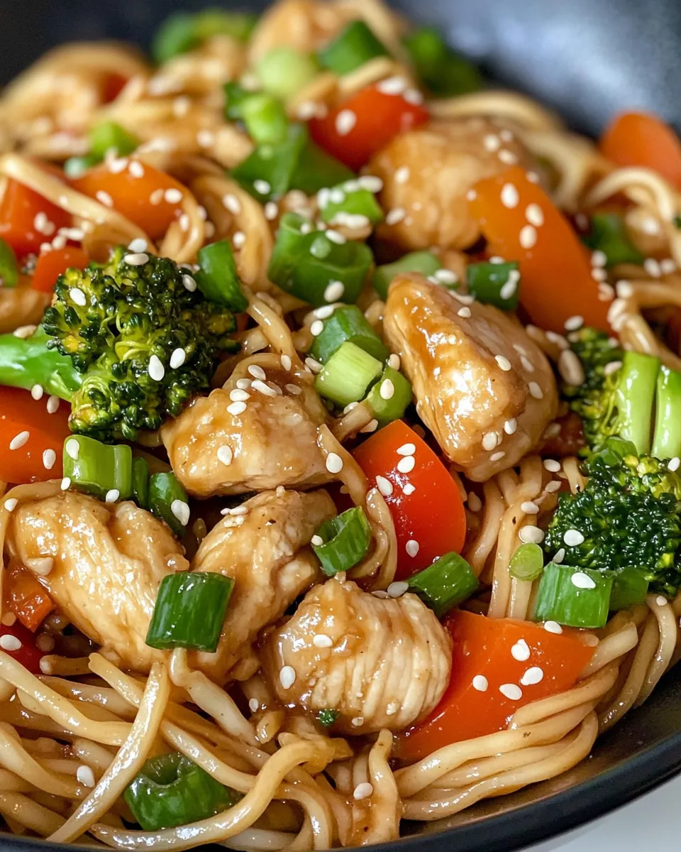 Delicious Sesame Chicken Lo Mein plate image