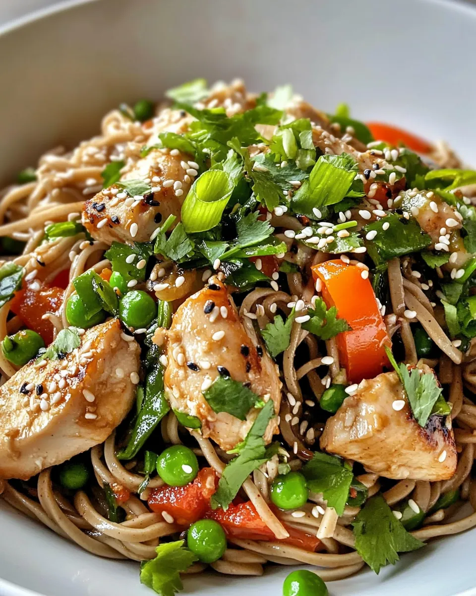 Homemade Sesame Ginger Chicken Soba Noodles recipe photo