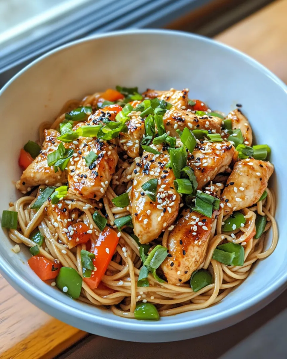 Classic Sesame Ginger Chicken Soba Noodles dish photo