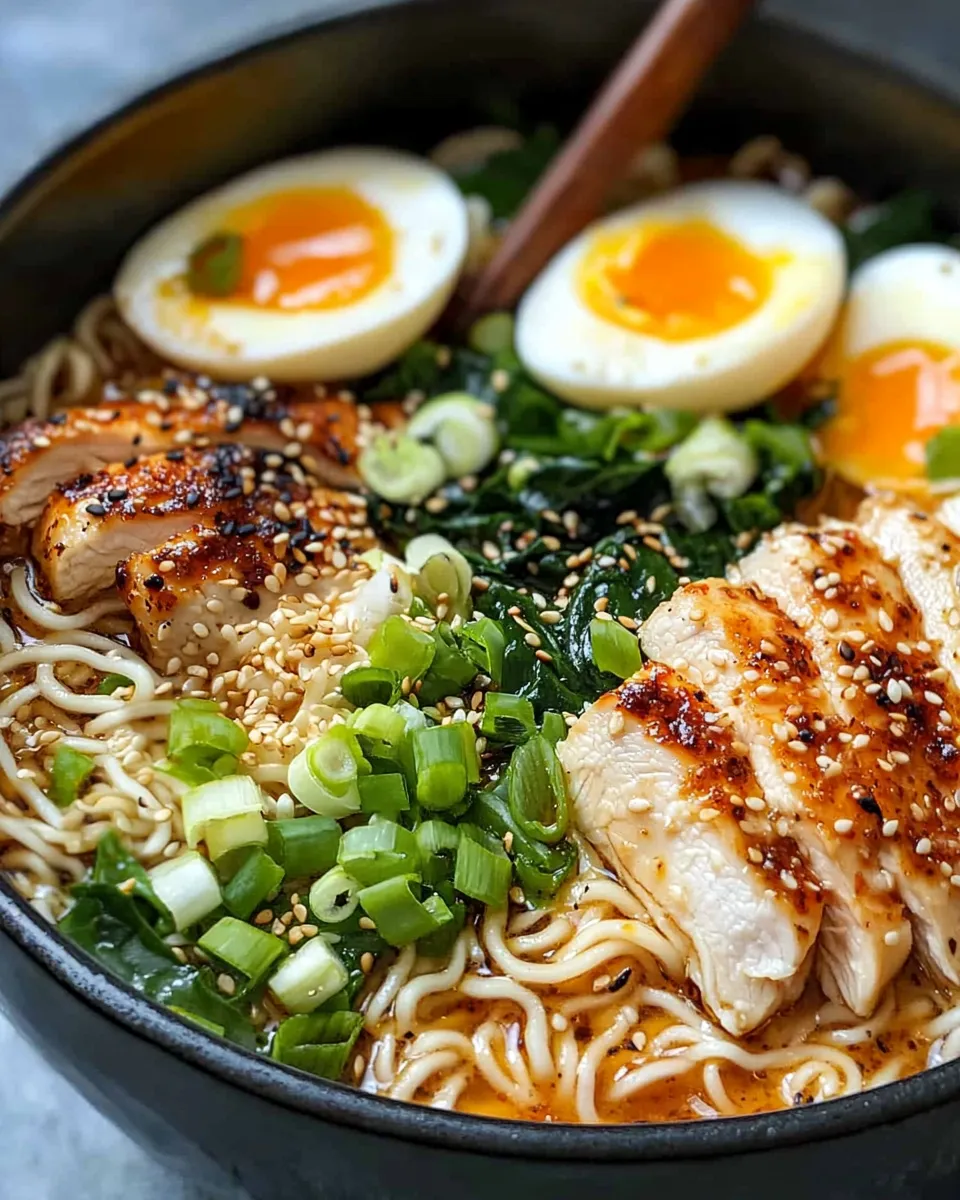 Delicious Spicy Garlic Chicken Ramen dish photo