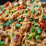 Homemade Spicy Peanut Chicken Noodles photo
