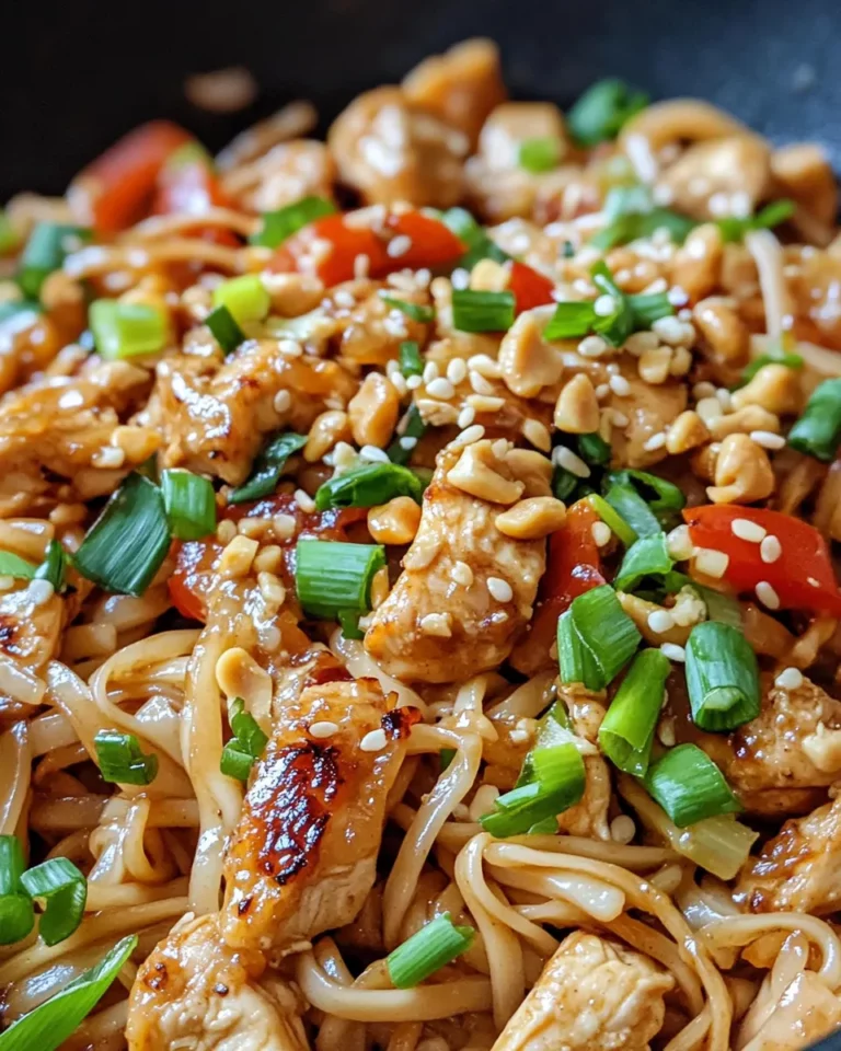 Homemade Spicy Peanut Chicken Noodles photo