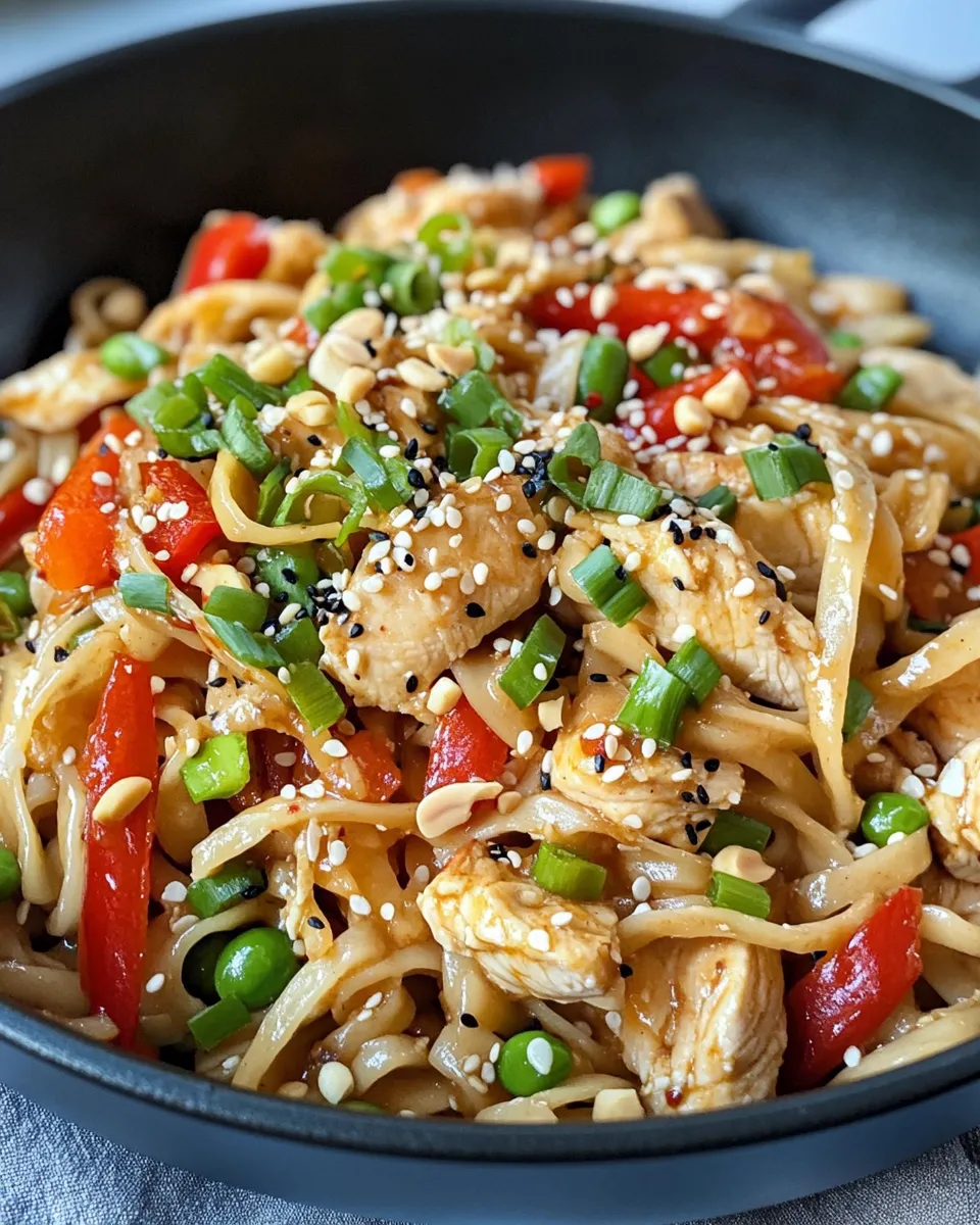 Classic Spicy Peanut Chicken Noodles image