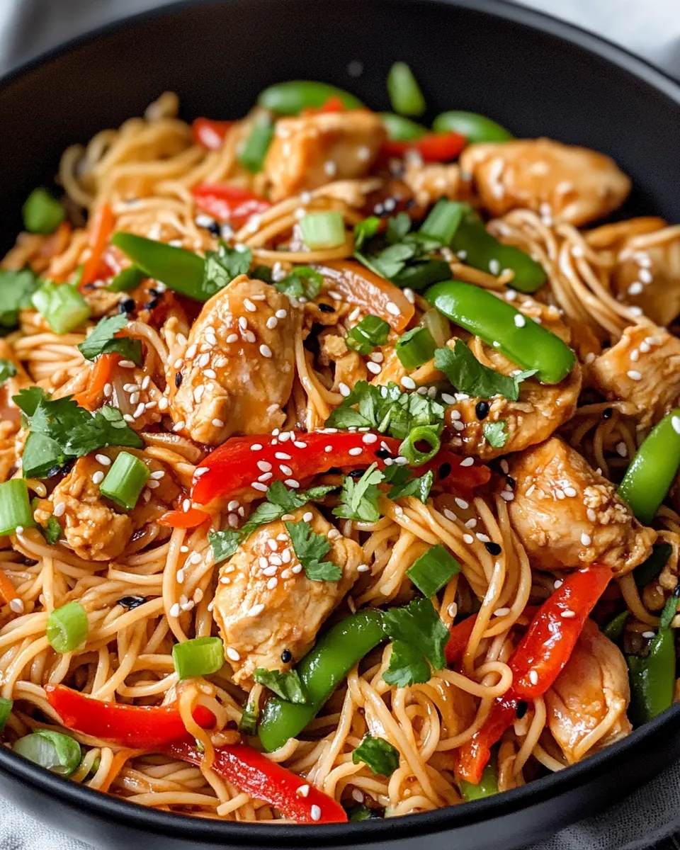 Easy Spicy Peanut Chicken Noodles recipe photo