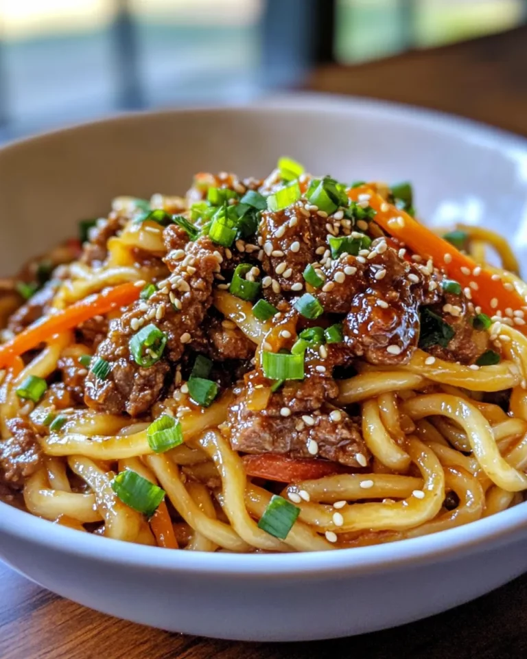 Homemade Spicy Sesame Beef Udon Noodles recipe photo