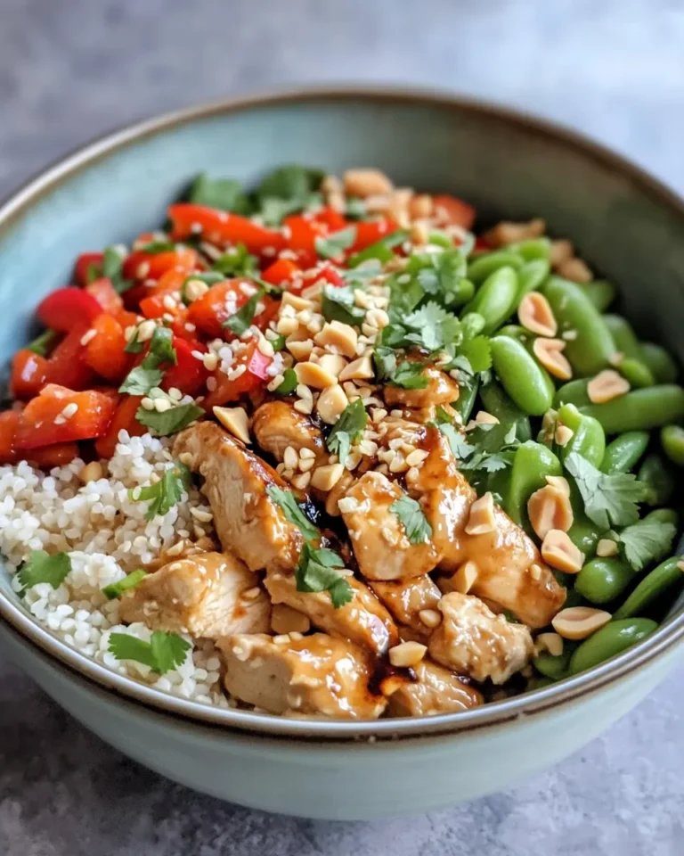 Homemade Spicy Thai Peanut Chicken Bowls photo