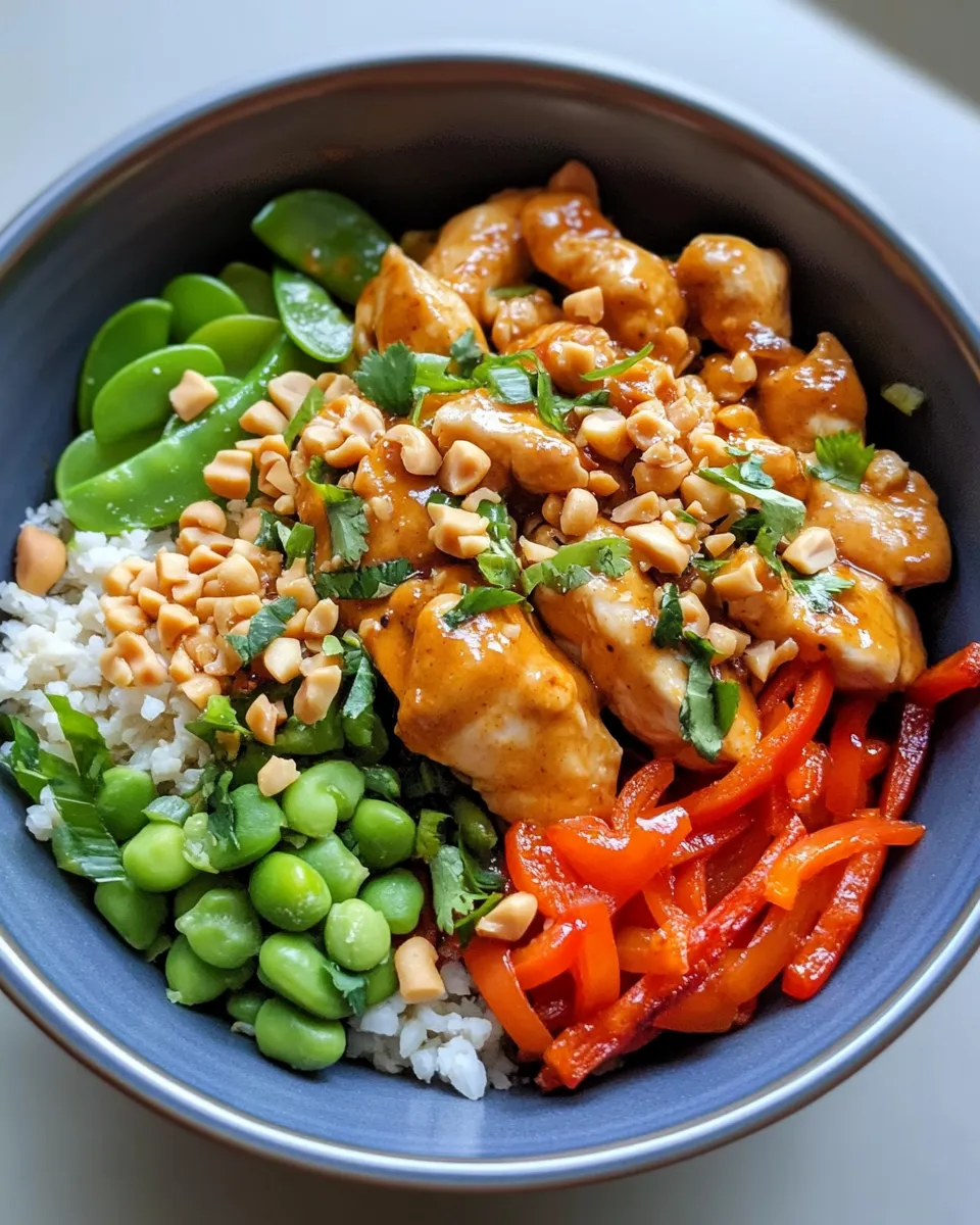Easy Spicy Thai Peanut Chicken Bowls dish photo