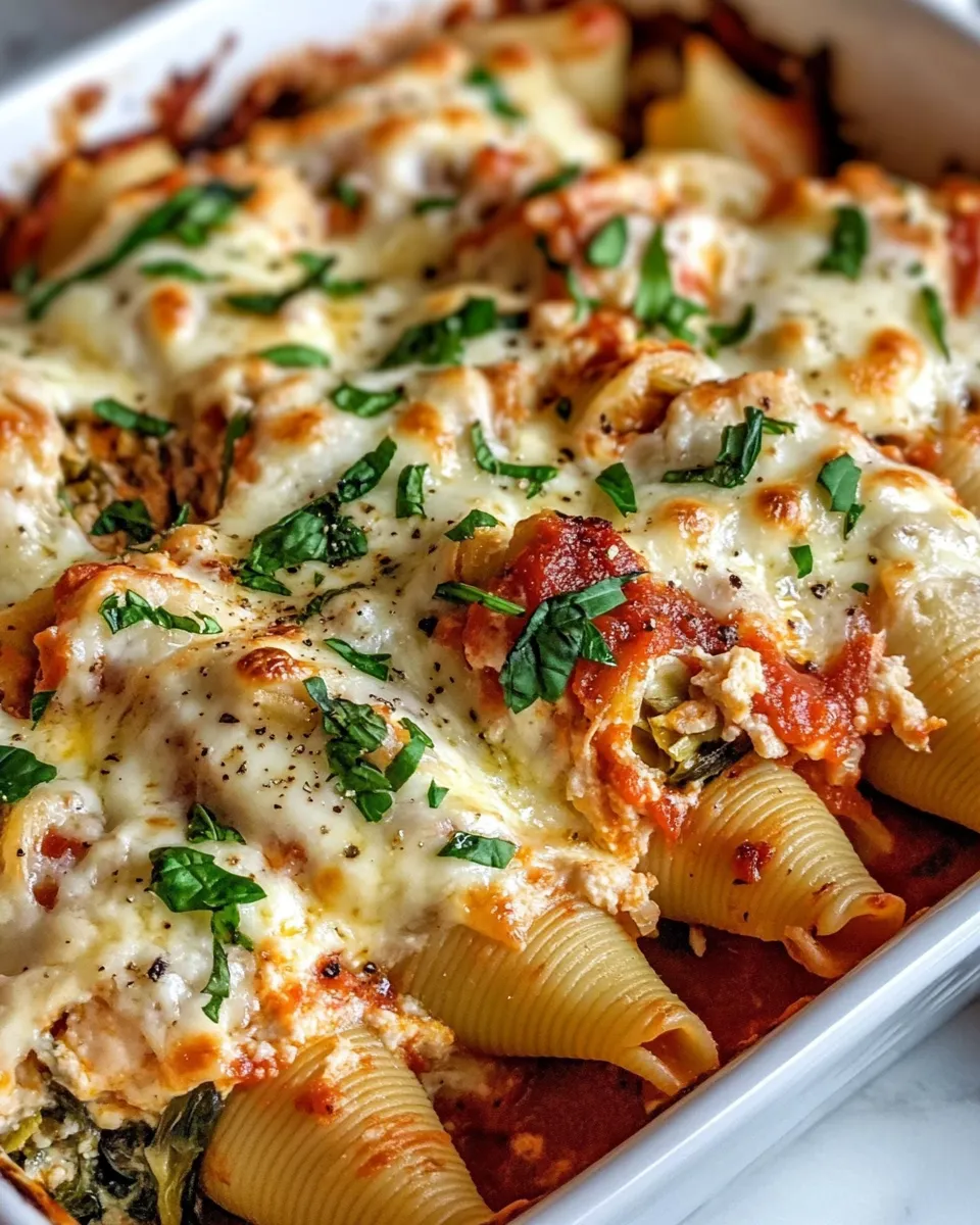 Classic Spinach Artichoke Chicken Stuffed Shells image