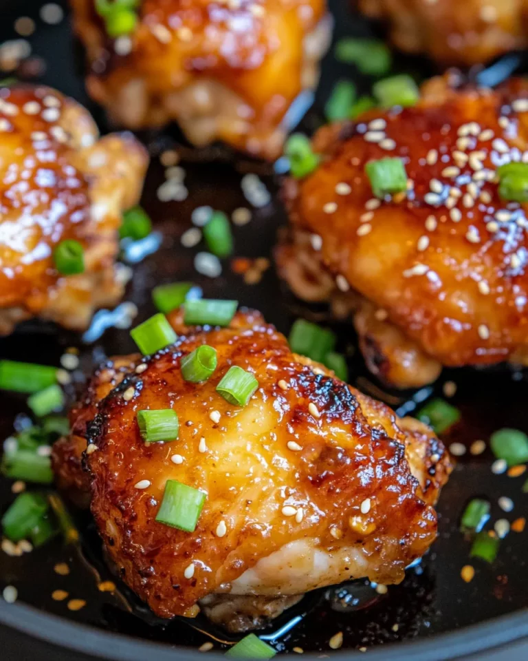 Homemade Sticky Honey Garlic Chicken Thighs recipe photo