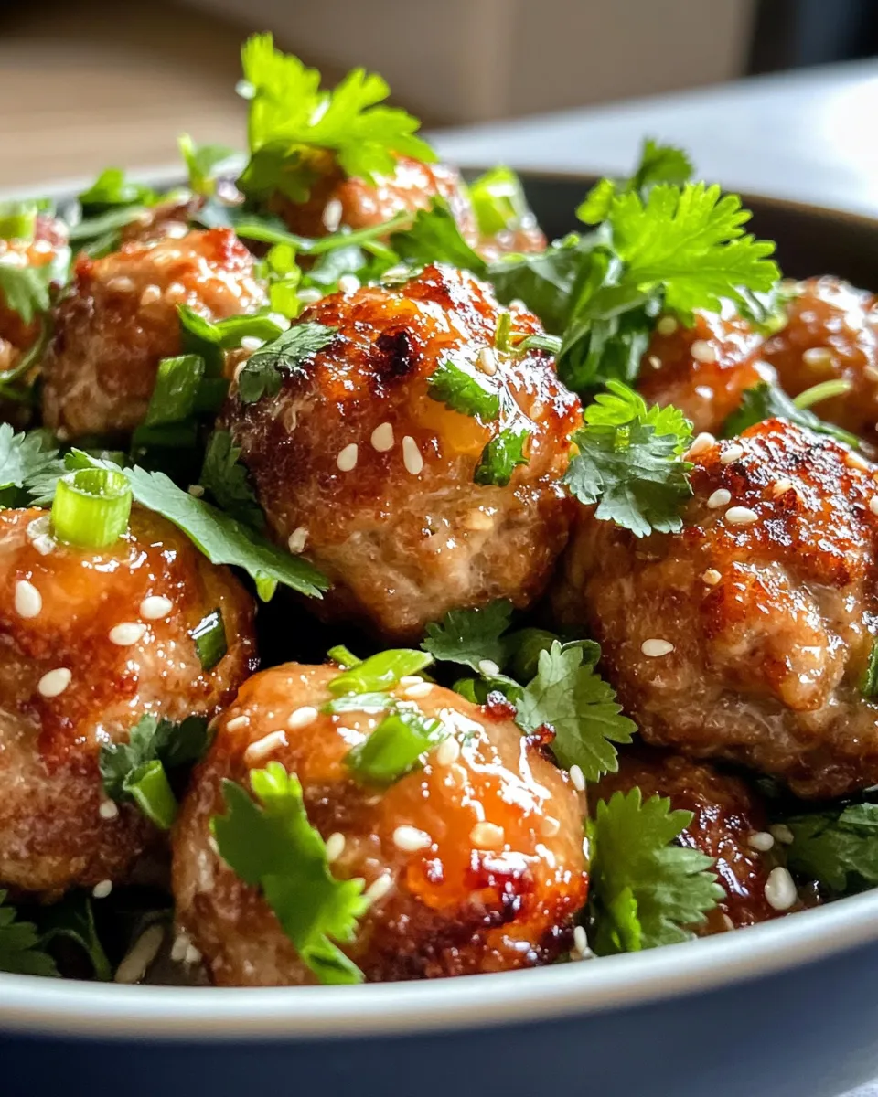 Delicious Sticky Orange Sesame Chicken Meatballs dish photo