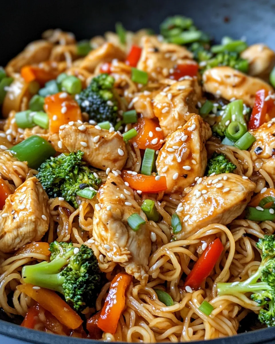 Homemade Sweet Chili Chicken Stir-Fry Noodles photo