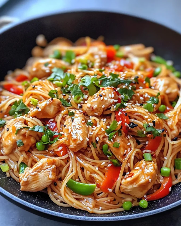 Homemade Sweet Chili Garlic Noodles with Chicken recipe photo