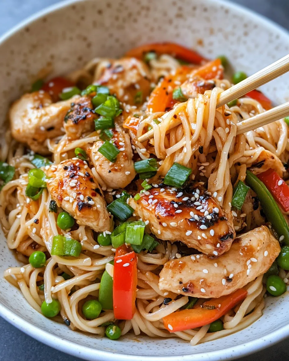 Classic Sweet Chili Garlic Noodles with Chicken dish photo