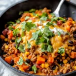 Homemade Sweet Potato Turkey Enchilada Skillet photo