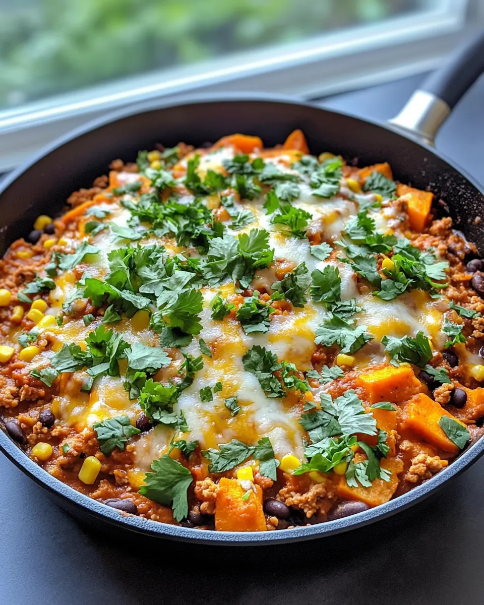 Delicious Sweet Potato Turkey Enchilada Skillet dish photo