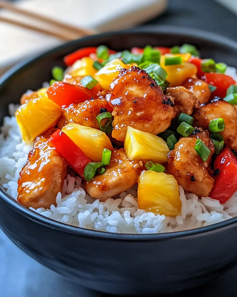 Easy Sweet and Sour Chicken with Rice food shot