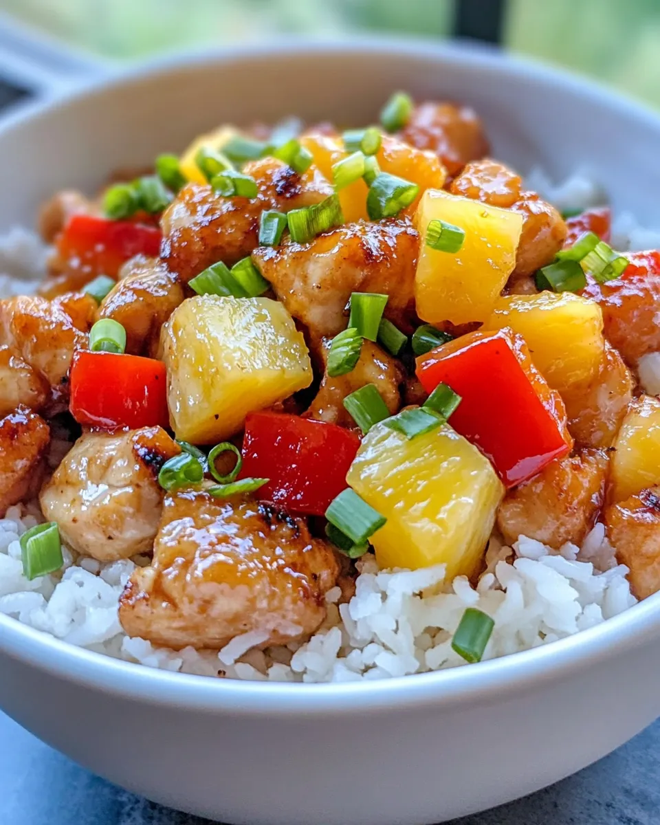 Delicious Sweet and Sour Chicken with Rice plate image
