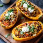 Homemade Taco-Stuffed Spaghetti Squash Boats photo