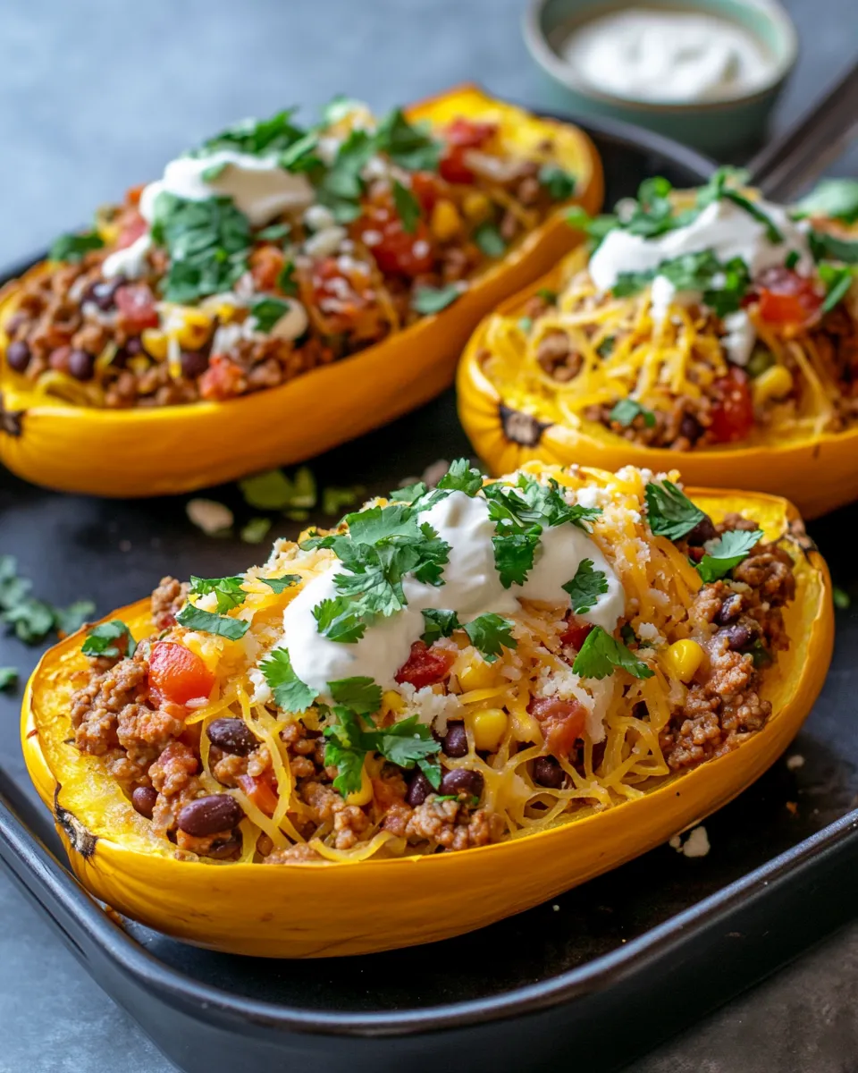 Classic Taco-Stuffed Spaghetti Squash Boats image