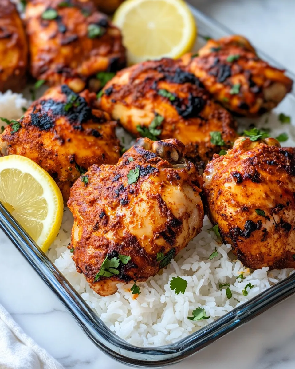 Delicious Tandoori Chicken with Basmati Rice plate image