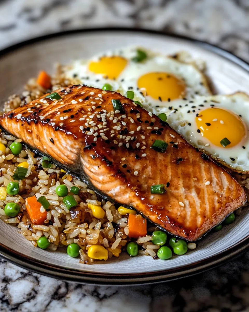 Homemade Teriyaki Salmon with Fried Rice recipe photo