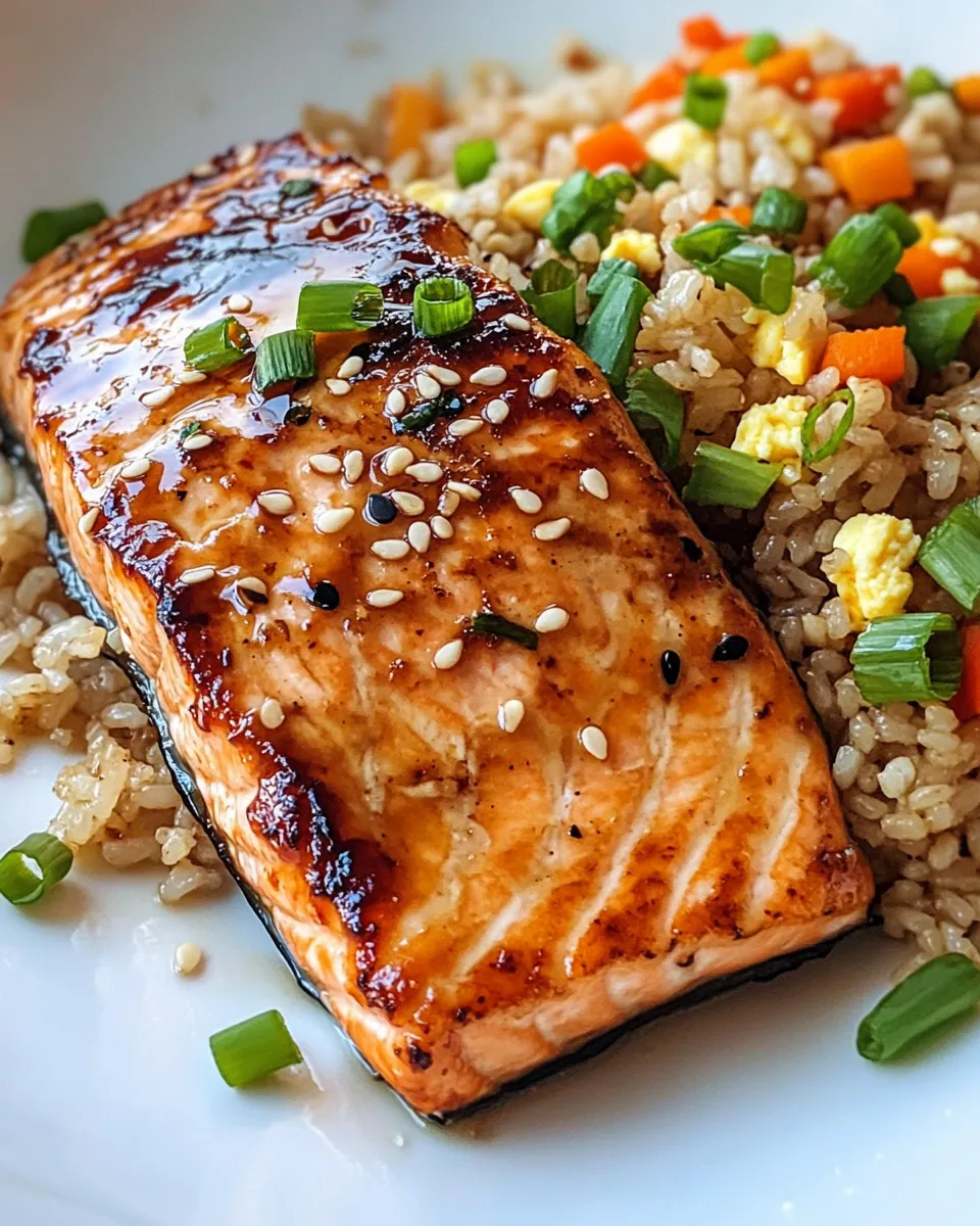 Classic Teriyaki Salmon with Fried Rice dish photo