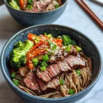 Homemade Teriyaki Steak Soba Bowls recipe photo