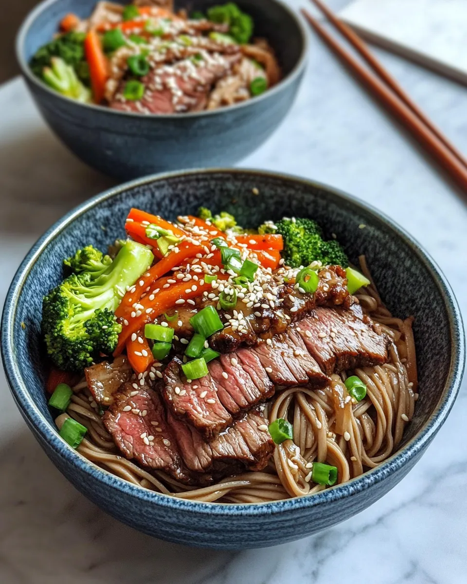 Homemade Teriyaki Steak Soba Bowls recipe photo