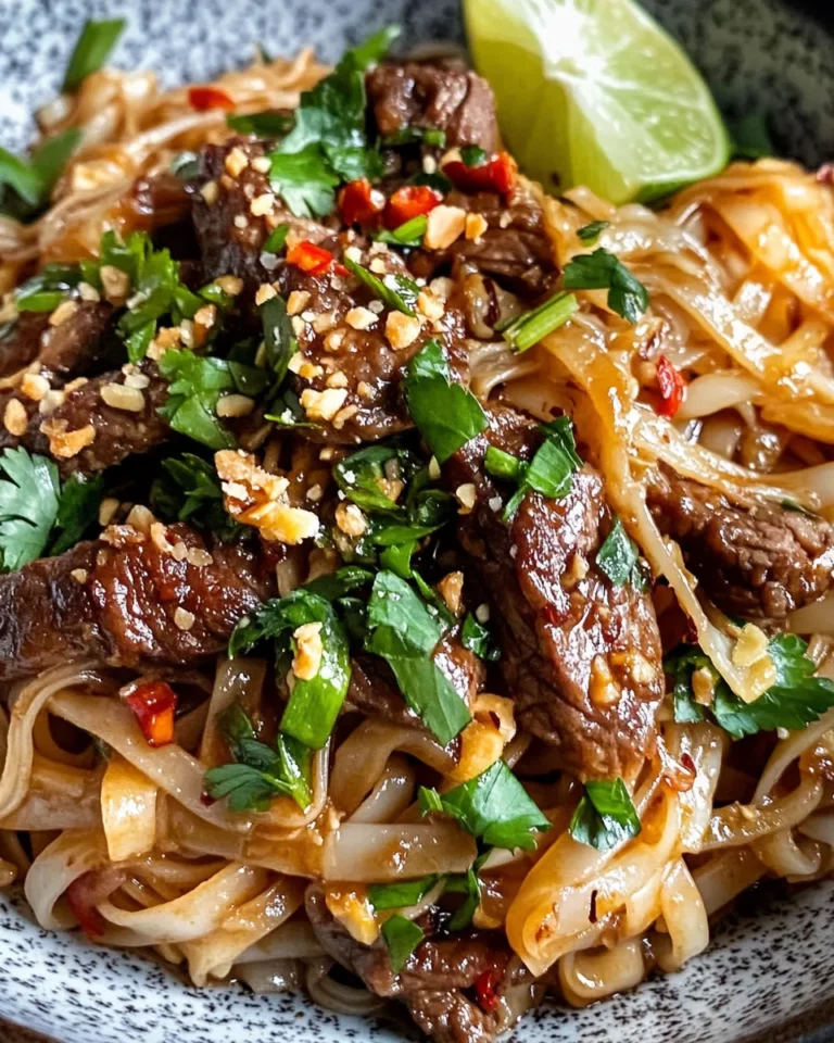 Homemade Thai Basil Beef With Rice Noodles photo
