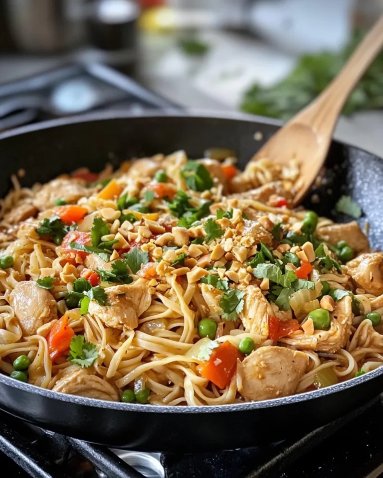 Homemade Thai Peanut Chicken Noodles photo