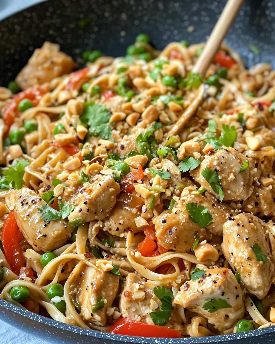 Classic Thai Peanut Chicken Noodles recipe image