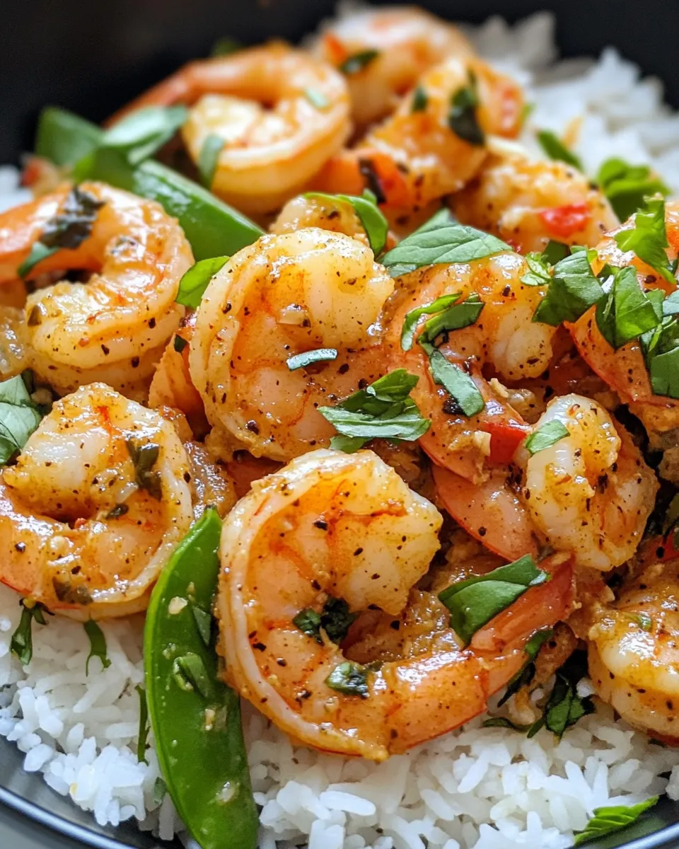 Delicious Thai Red Curry Shrimp with Rice picture