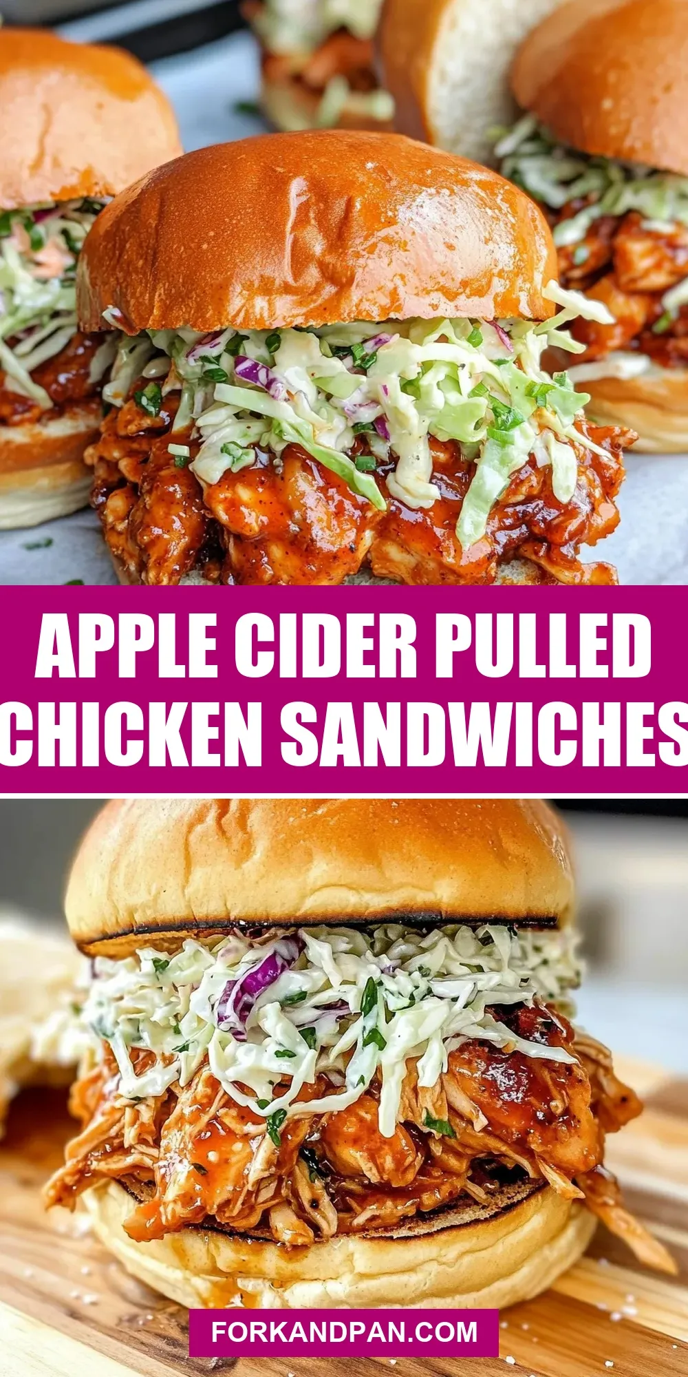 The Best Apple Cider Pulled Chicken Sandwiches Ever