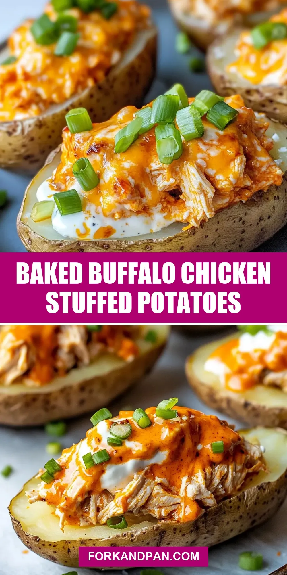 How To Make Fresh Baked Buffalo Chicken Stuffed Potatoes